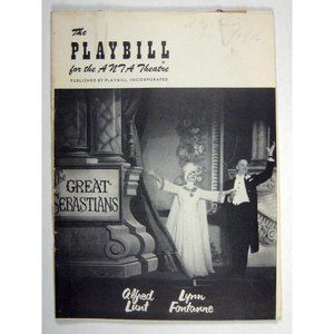 Great Sebastians Playbill 1956 Alfred Lunt and Lynn Fontaine Ben Astar Newspaper